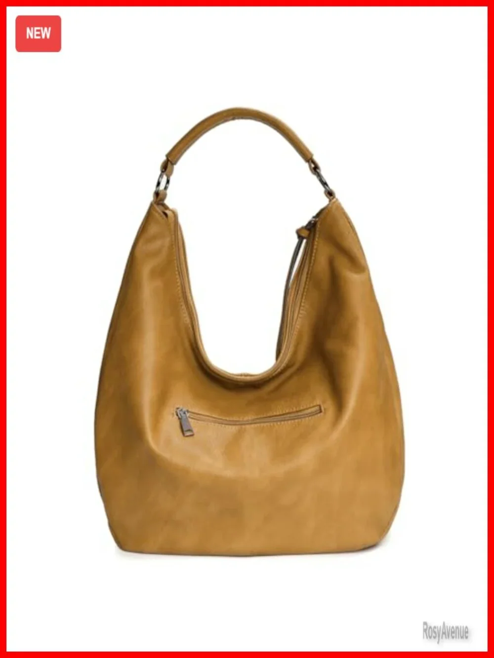 Vegan Leather Hobo Shoulder Bag Tote with Adjustable Crossbody Strap